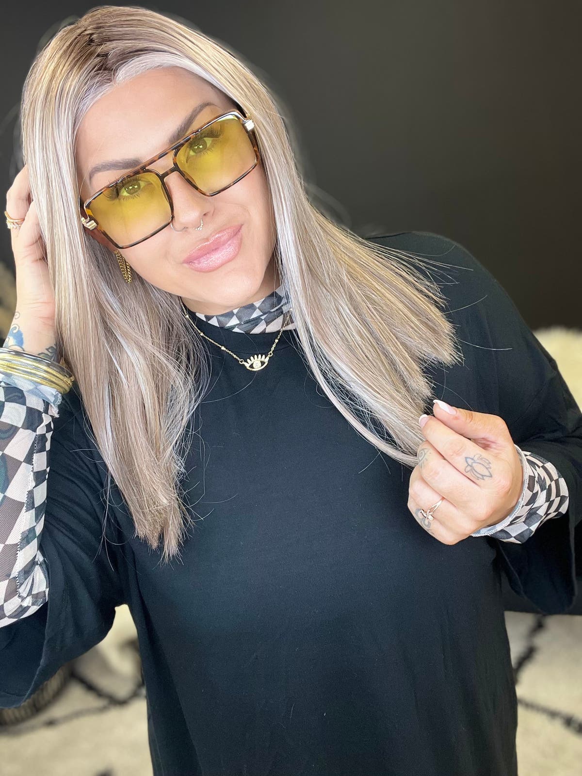 Nylah Bright & Studded Eye Necklace