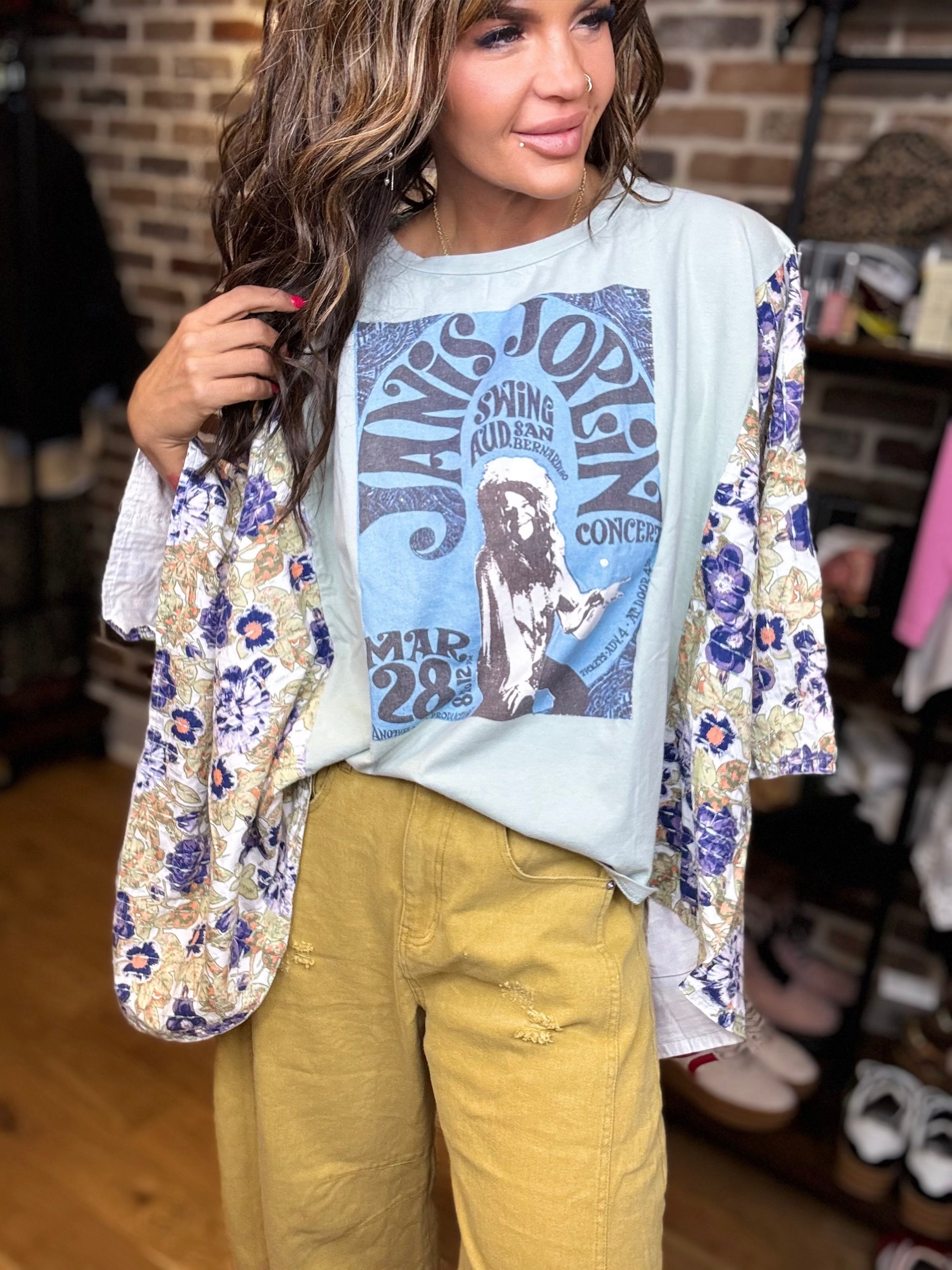 Janis Print Quilted Poncho