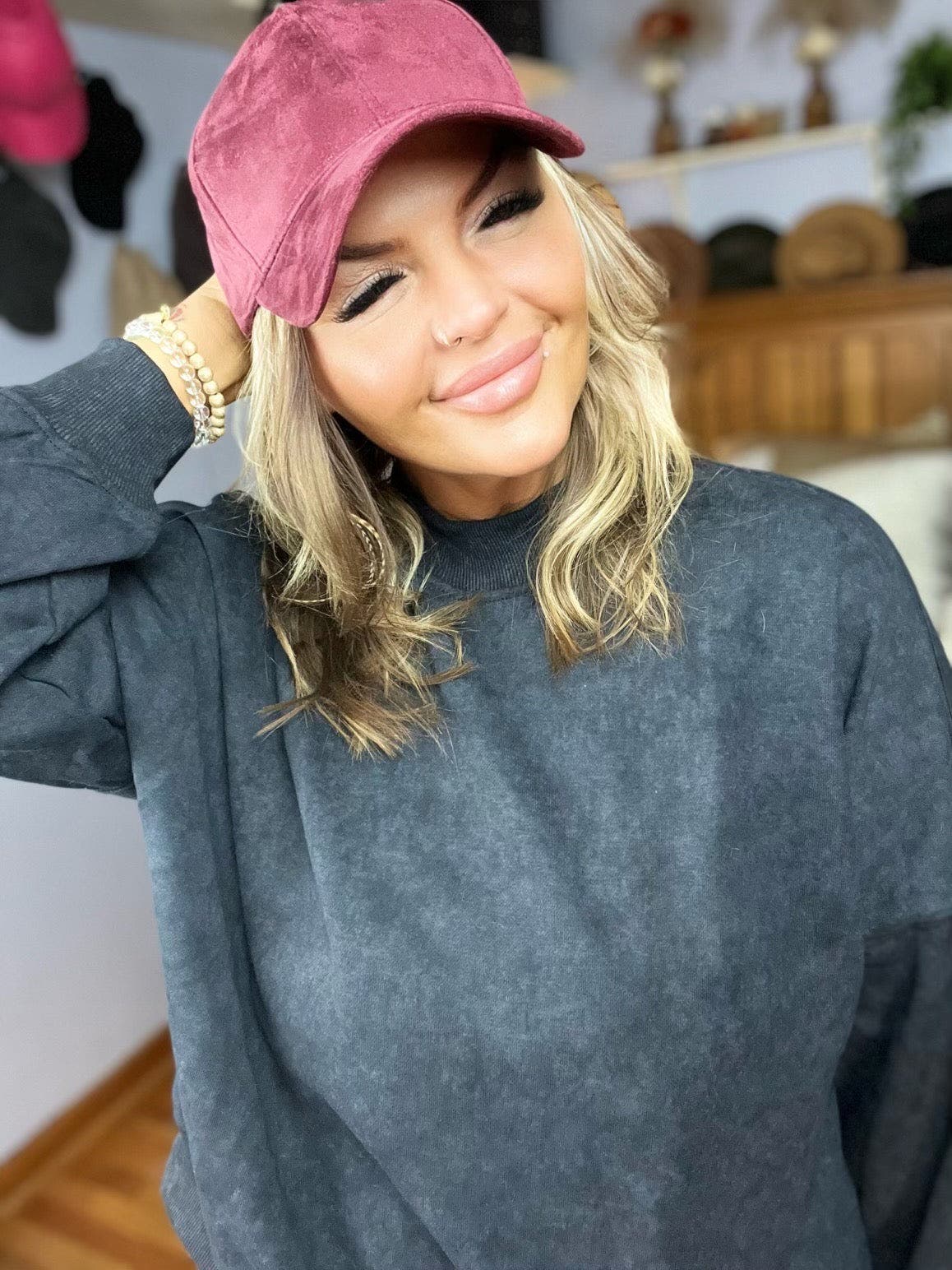 Suede Baseball Cap