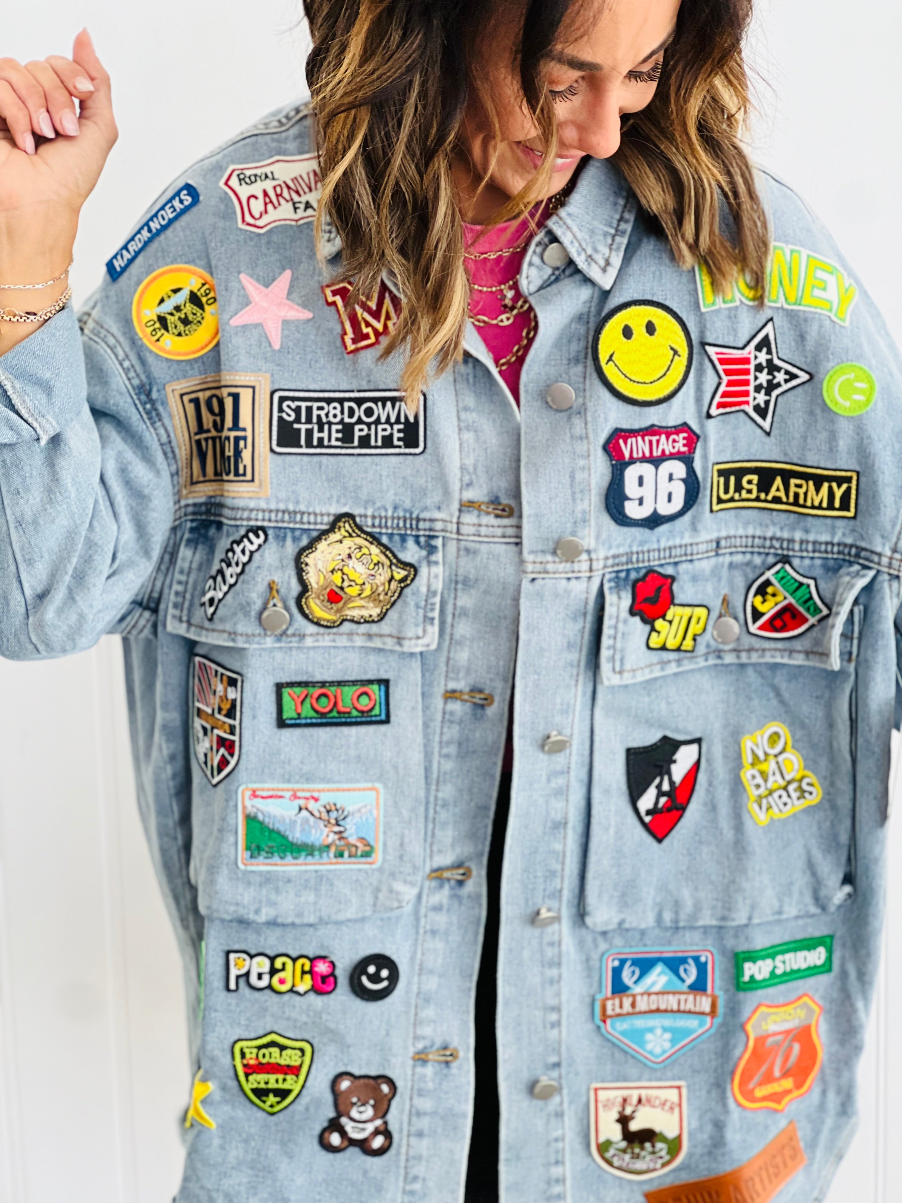 ジャケット・アウター Quilt Patch Damage Denim Blouson 2021 Studded Denim Patchwork Jacket | Authentic & Vintage