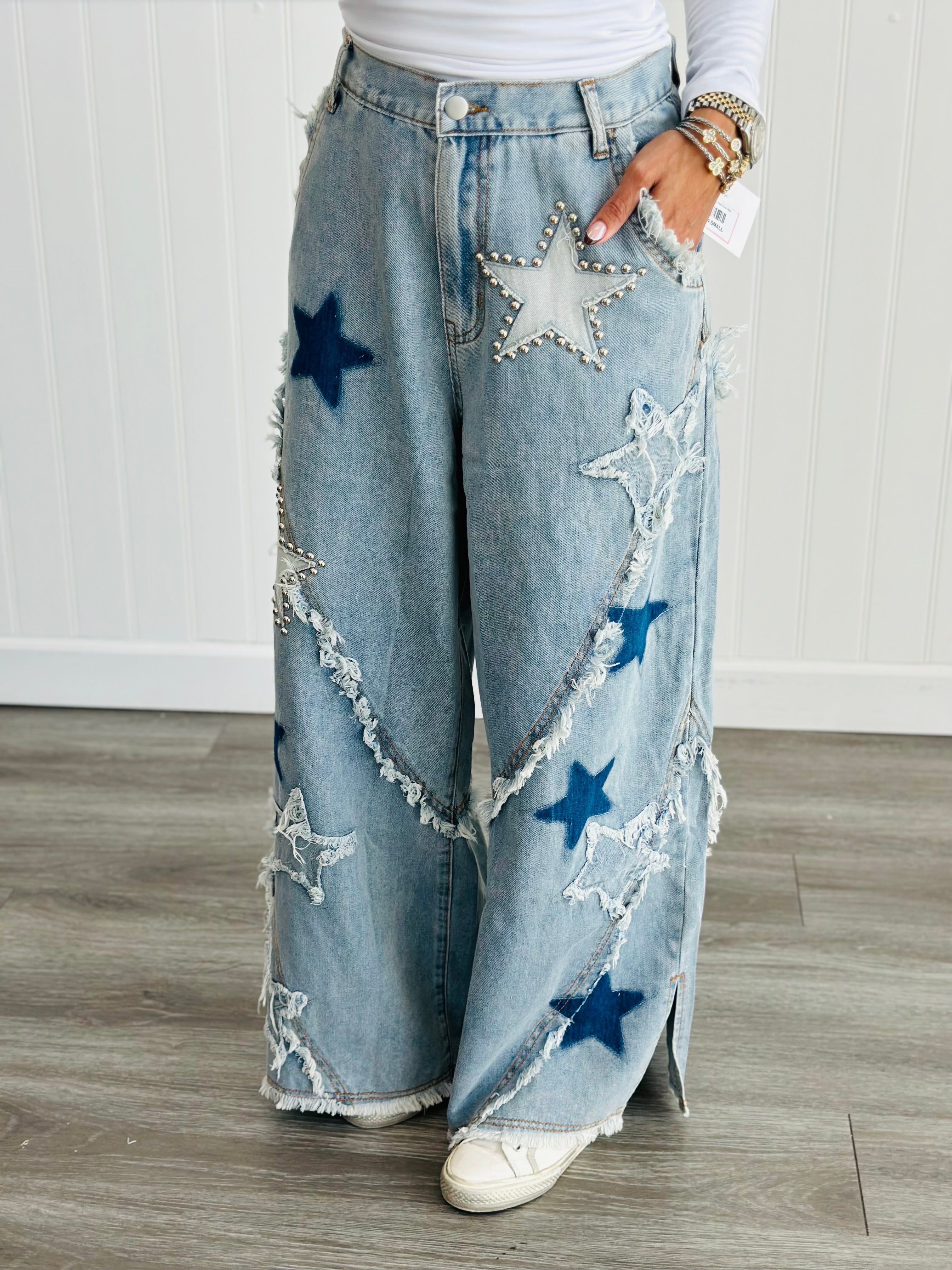 ● RONRON ● PATCH ROLL UP DENIM PANTS LIGHT BLUE CHECK PATCH ROLL UP DENIM PANTS LIGHT BLUE CHECK - RONRON 론론