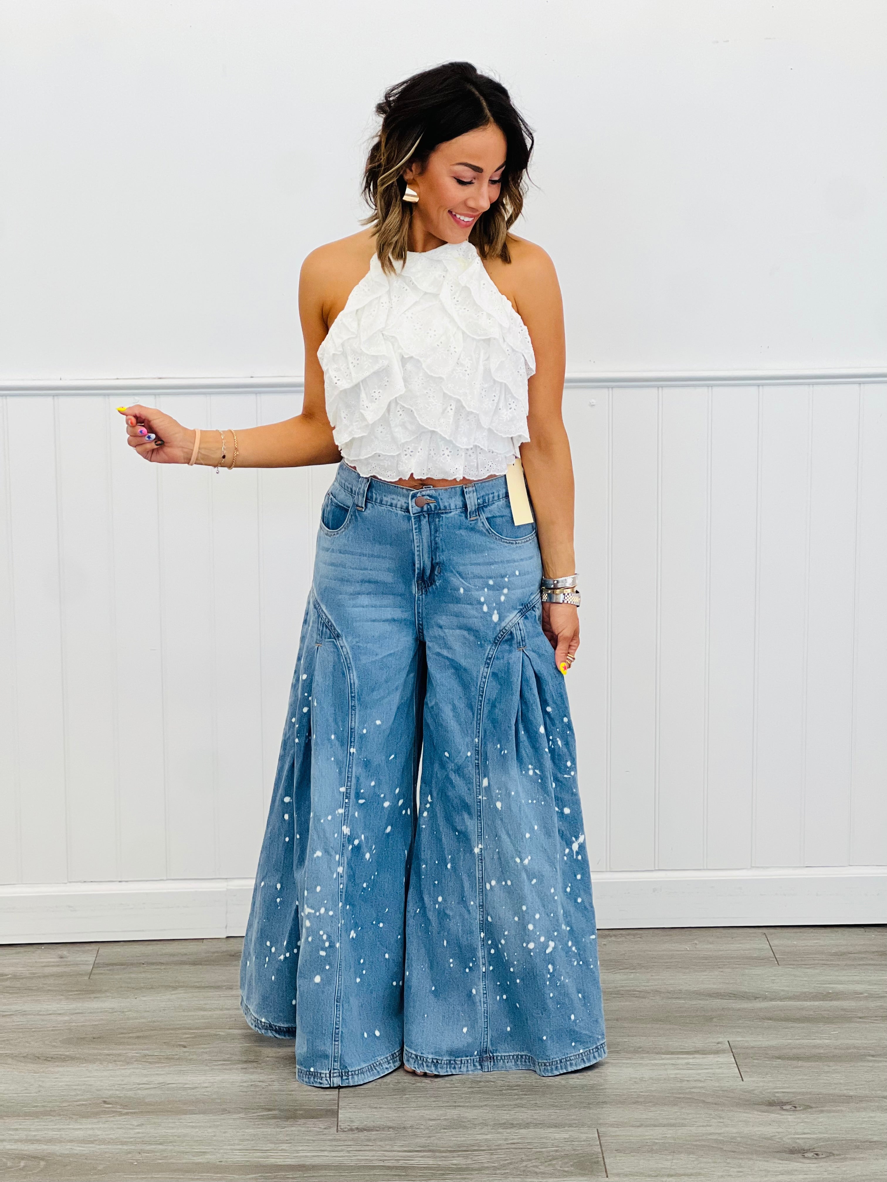 【Anyone more】Yoru Damage Light Blue Wide Pants Not Your Average Wide Leg Light Poplin Pants | Navy – Ruti