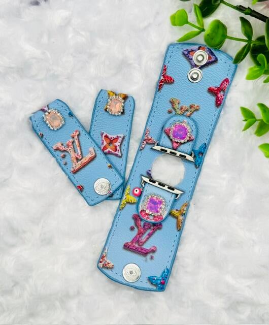 Watch Me Creations Authentic Upcycled Tory Burch- Red & Blue Watch Band 1762204736382_873b437b-9cf3-  main image 4