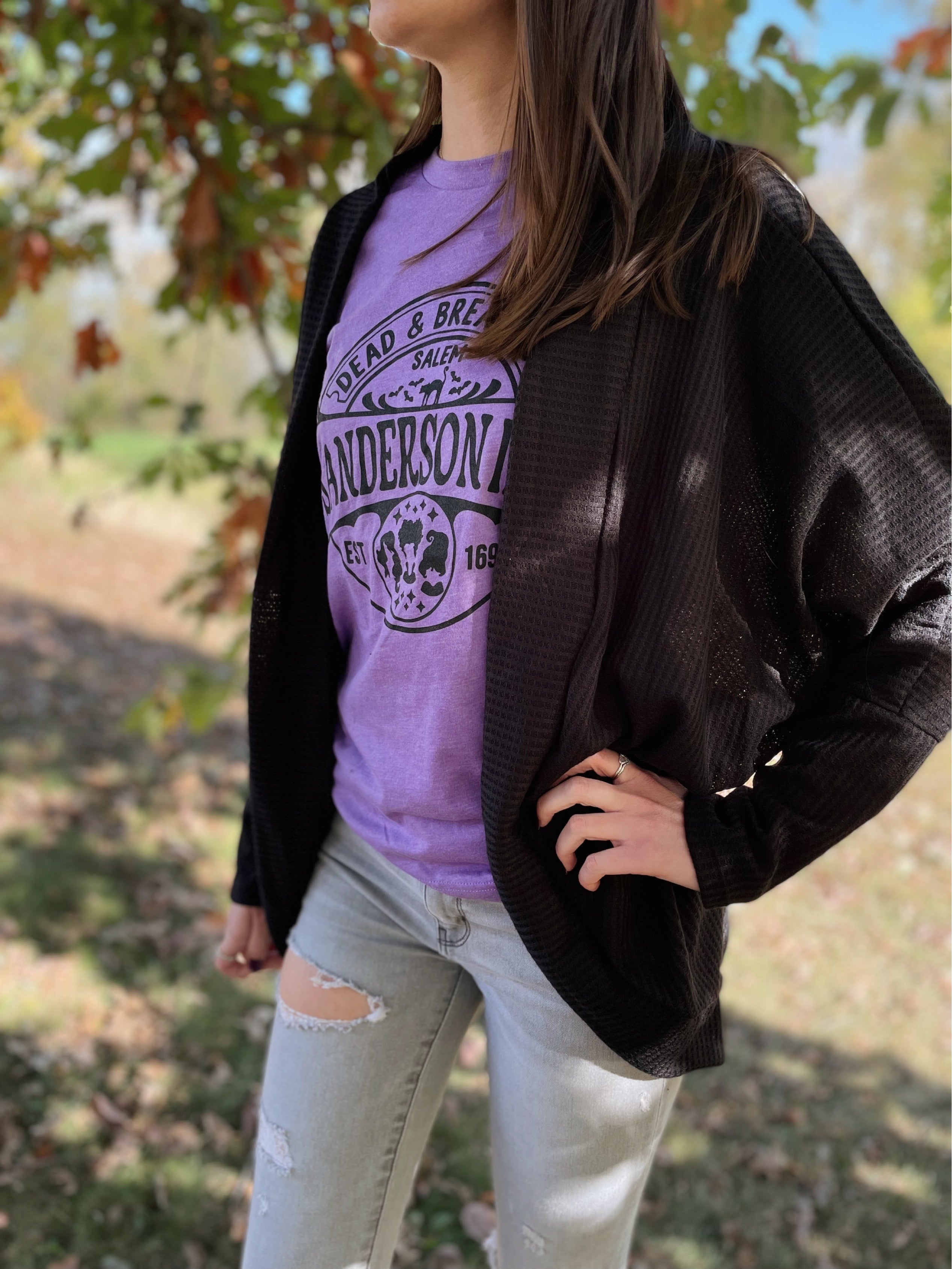 SALE - Raven Waffle Knit Cardi | Waves n Whiskey Boutique