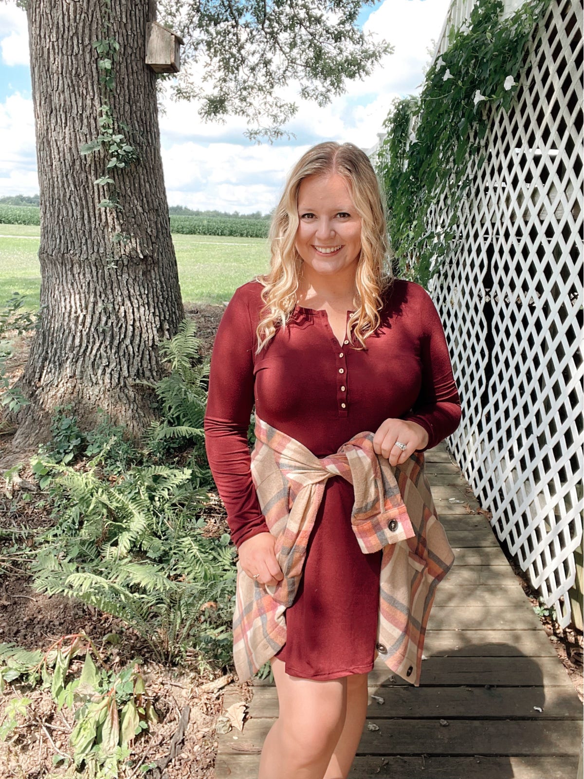 SALE - Long Sleeve Henley Dress | Waves n Whiskey Boutique