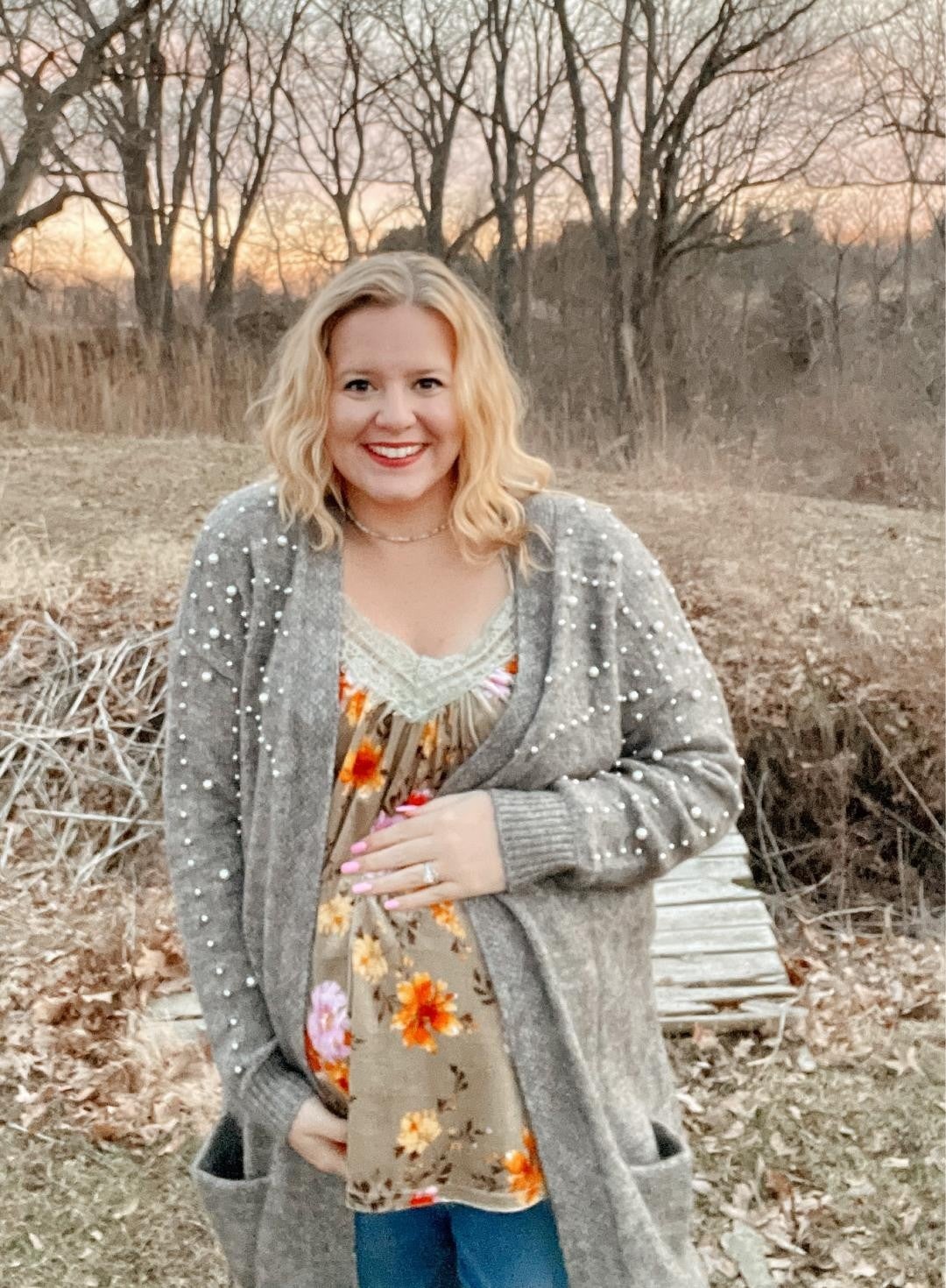 Chesty - Lady Pearl Cardigan グレージュ Pearl Party Cardi *Final Sale* | Waves n Whiskey Boutique